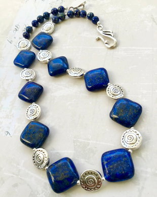 Colier vintage lapis lazuli