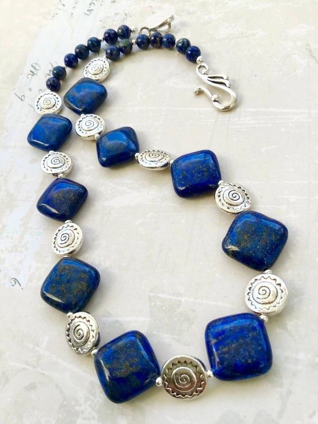 Colier vintage lapis lazuli