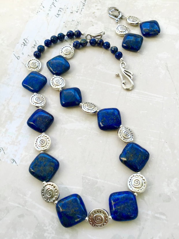 Colier vintage lapis lazuli
