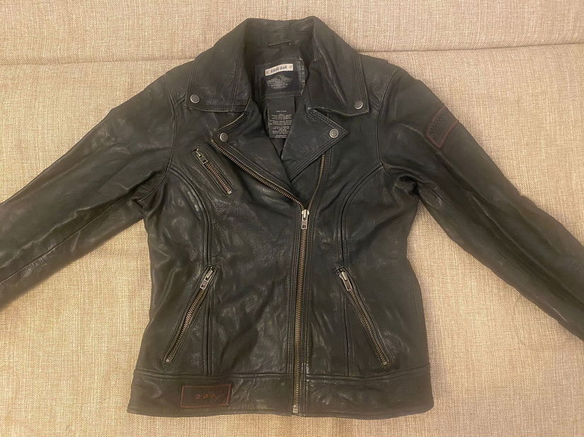 Harley davidson leather jacket geaca moto biker piele vintage rock metal opium