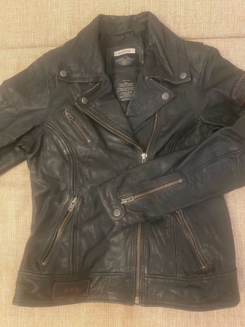 Harley davidson leather jacket geaca moto biker piele vintage rock metal opium