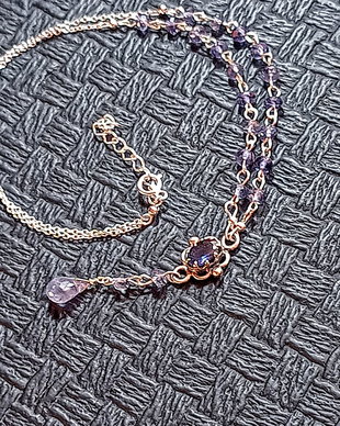 Colier argint iolit lant argint brioleta conector minimalist boho chic trendy - Transport gratuit