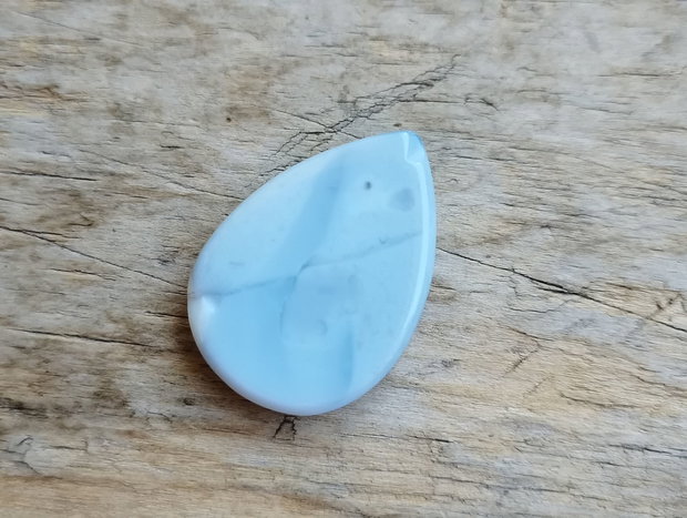 Cabochon blue opal, 34x24x6.5 mm