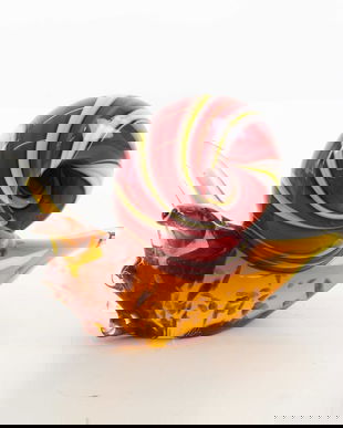 Melc multicolor din sticla Murano