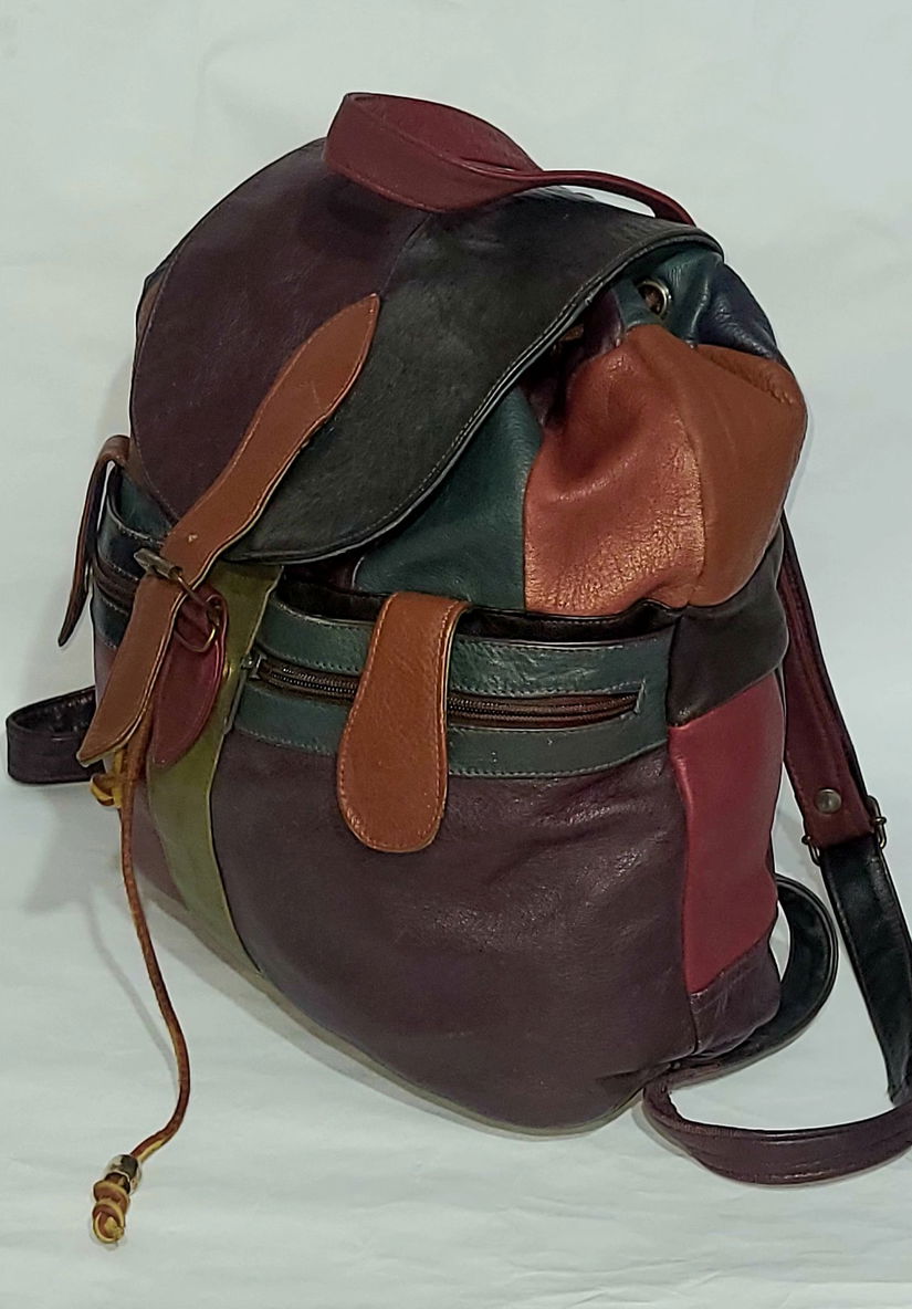 Rucsac multicolor piele