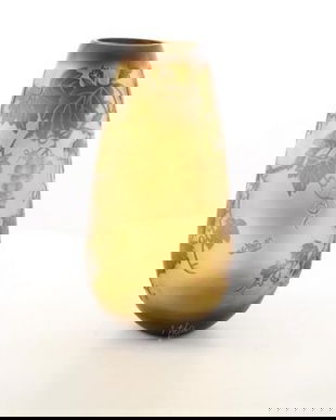 Struguri- vaza din sticla pictata in relief