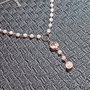 Colier argint cuart roz conector lant argint minimlaist boho chic trendy - Transport gratuit