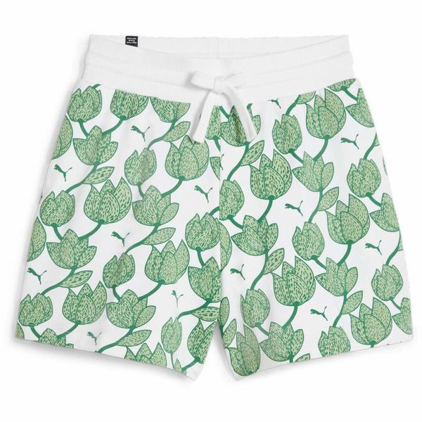 Pantaloni scurti femei Puma Ess Blossom 5 Aop Shorts Tr 67935286, M, Verde