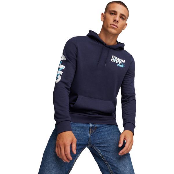 Hanorac barbati Puma Mcfc Ftblicons Hoody 77438405, XXL, Albastru