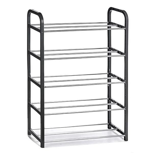 Suport pentru pantofi cu 5 rafturi, negru, 50x19x68 cm