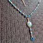Colier argint larimar apatit conector lant argint brioleta minimalist boho chic trendy cadou - Transoirt gratuit transport gratui