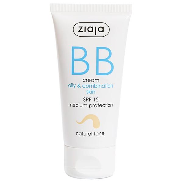 Crema BB pentru Tenul Gras/ Mixt - Ziaja BB Cream Oily &amp; Combination Skin, SPF 15, nuanta Natural, 50 ml