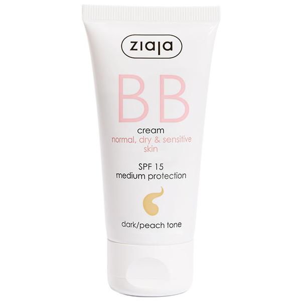 Crema BB pentru Tenul Normal, Uscat si Sensibil - Ziaja BB Cream Normal, Dry &amp; Sensitive Skin, SPF 15, nuanta Dark/ Peach, 50 ml