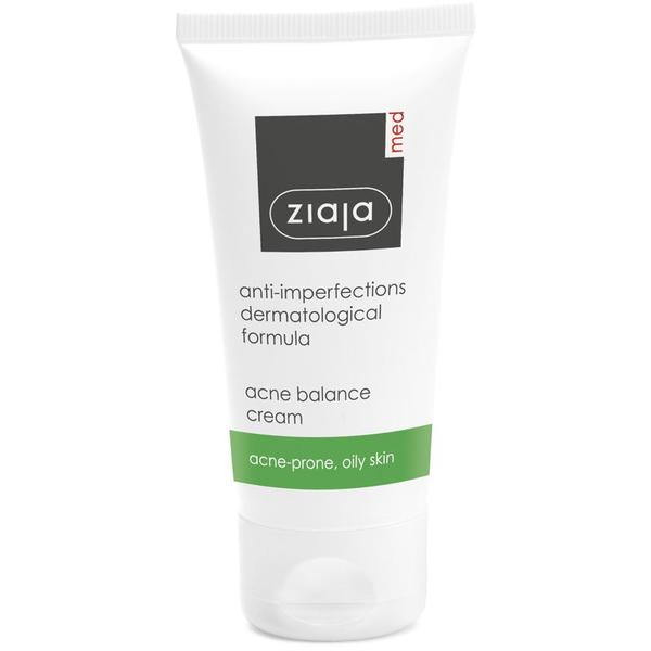 Crema Antiacneica pentru Ten Gras, Acneic, Seboreic - Ziaja Med Anti-Imperfections Formula Anti-Acne Cream, 50 ml