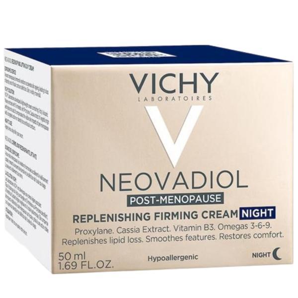 Crema de noapte cu acid hialuronic Vichy Neovadiol Post-Menopause cu efect de refacere a lipidelor si fermitate,50ml