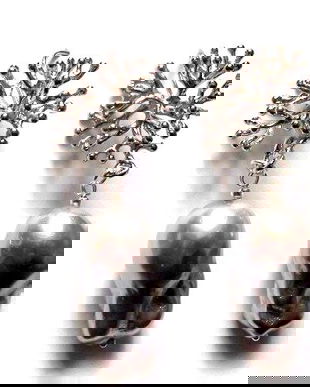 cercei cu perle de Mallorca in stil baroc 46405