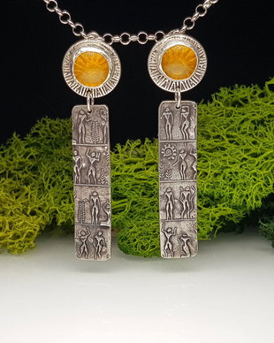 Cercei cu sticla dicroica ''People of the sun''
