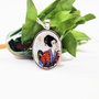 Pandantiv din argint si fragment de portelan "Delicate Geisha" pe lant de argint
