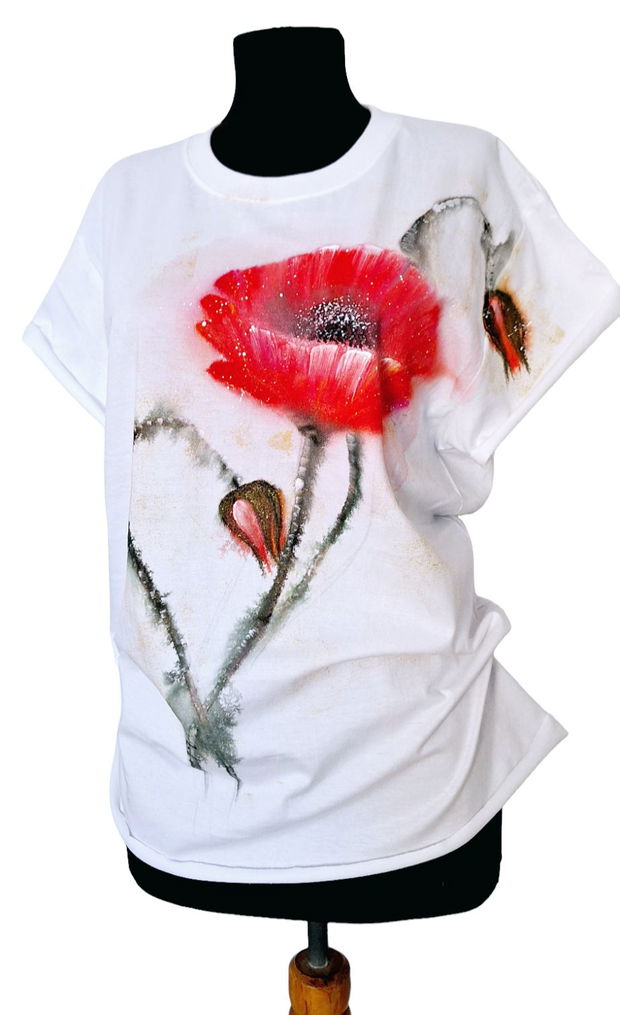 Tricou pictat M " flowers"