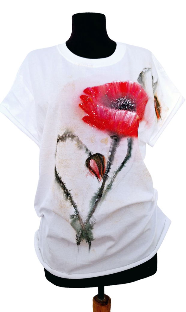 Tricou pictat M " flowers"