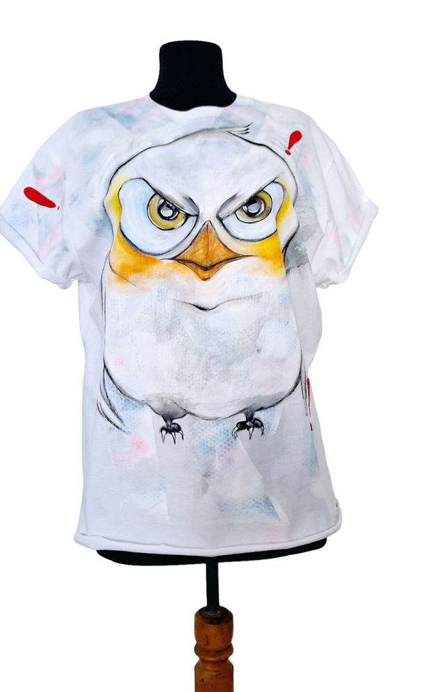 Tricou pictat M " angry bird"