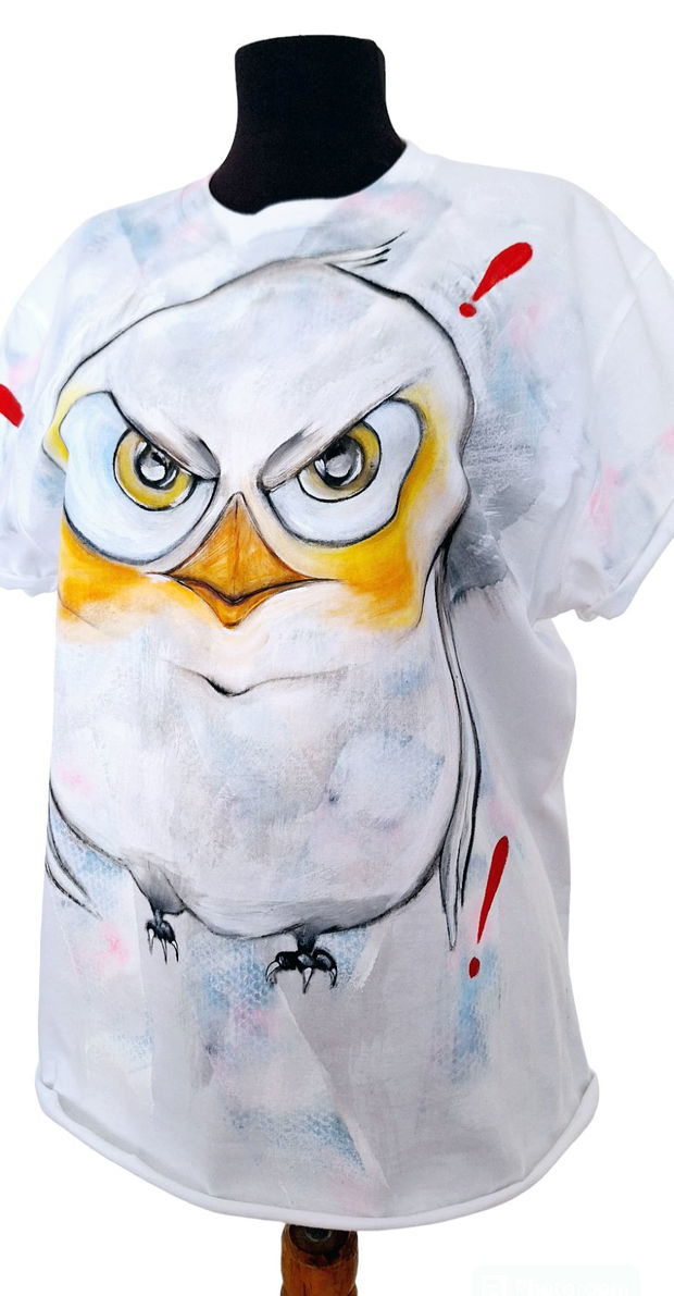 Tricou pictat M " angry bird"