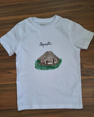 Tricou copii, pictat cu căsuța  batrânească
