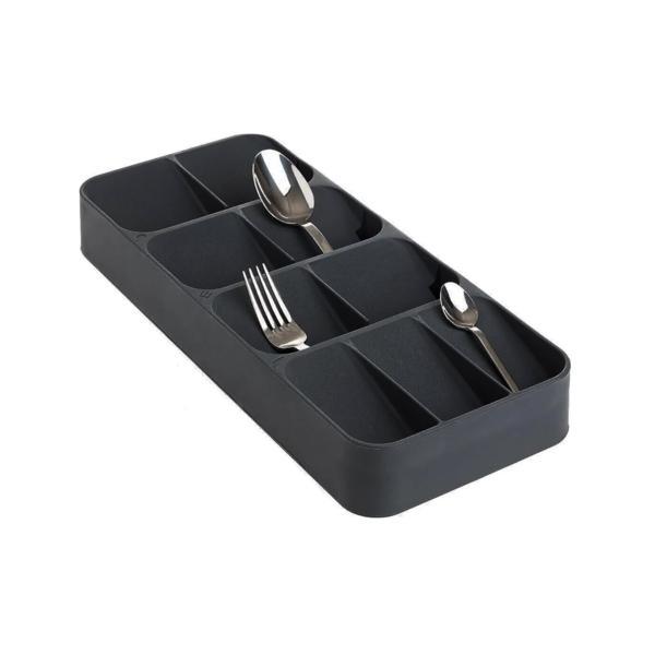 Organizator pentru tacamuri cu 9 compartimente, antracit, 38.5x16.5x5.2 cm