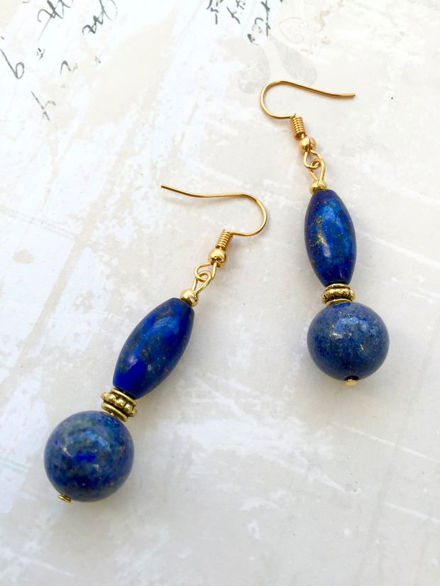 Cercei vintage lapis lazuli