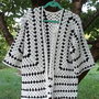 Cardigan croșetat hexagon, mărimea XL/XXL