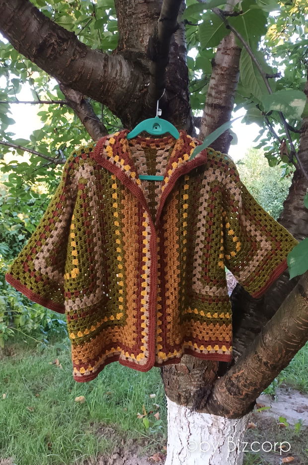 Cardigan croșetat hexagon, mărimea L/XL