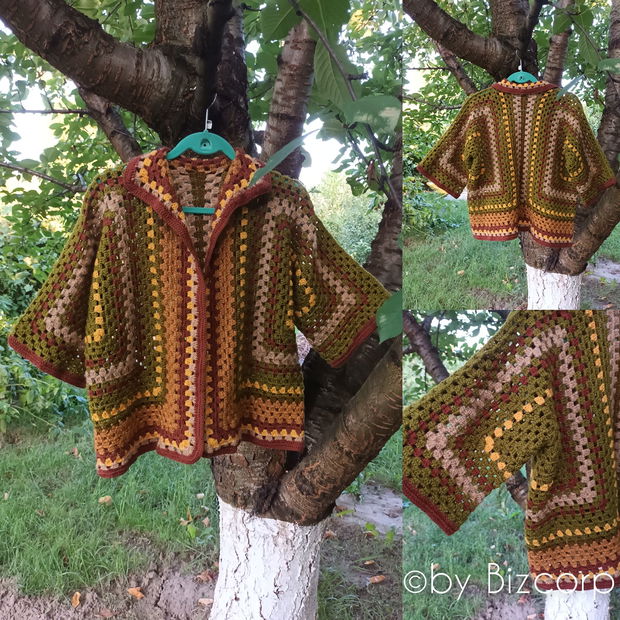 Cardigan croșetat hexagon, mărimea L/XL