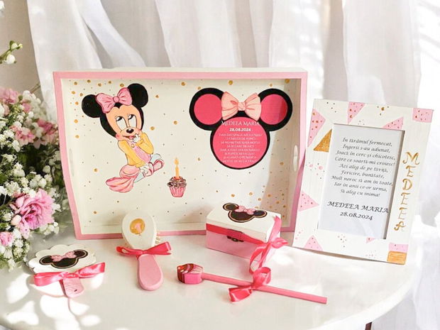 Set Mot Minni Mouse Roz Fetite Personalizat