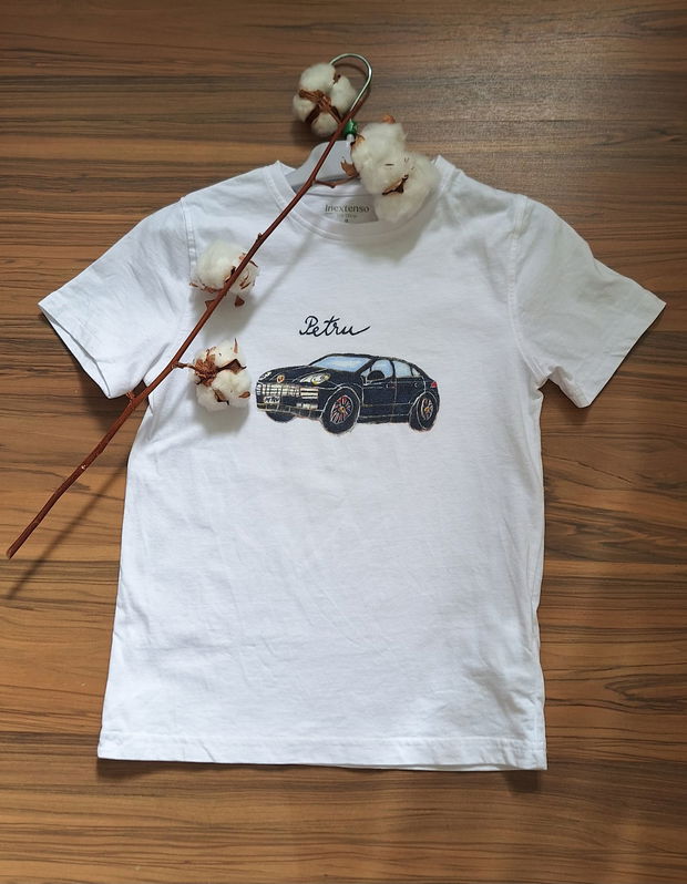 Tricou copii, pictat cu Porche