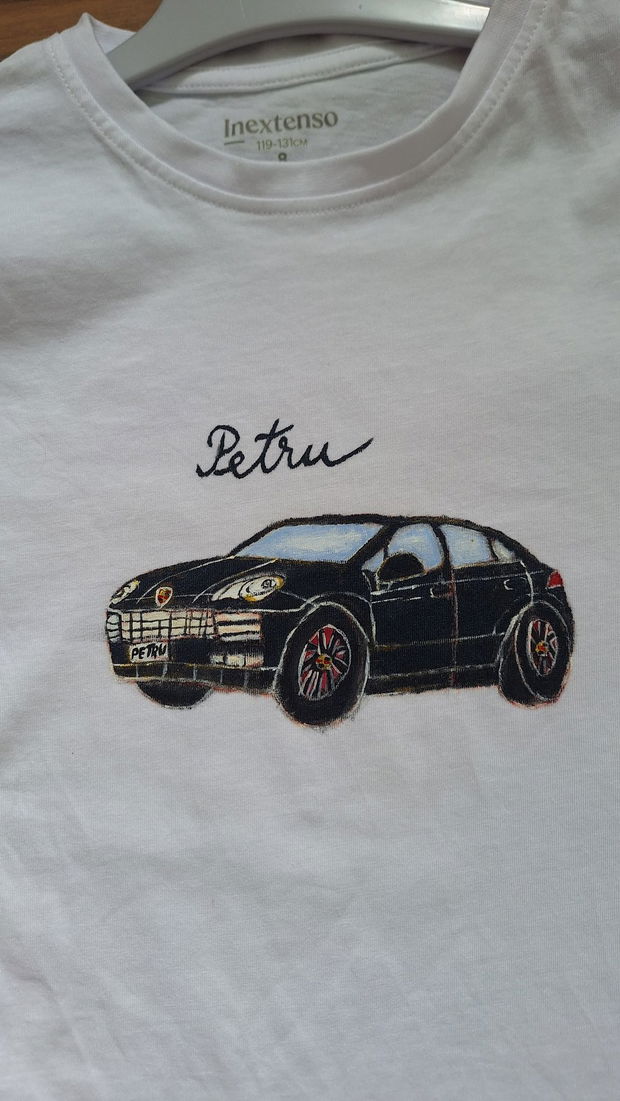 Tricou copii, pictat cu Porche