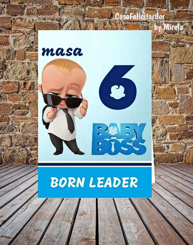 Numar masa botez Baby boss