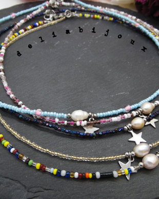 Coliere handmade - perle naturale de cultura si margele de nisip (cod1059)