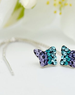 Cercei handmade cu lantisor Butterfly - Fluturasi - Argint 925