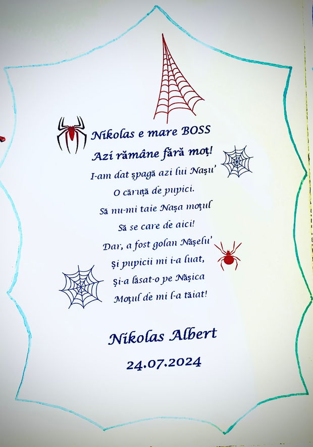 Set Moț tematică Spiderman băieți personalizat