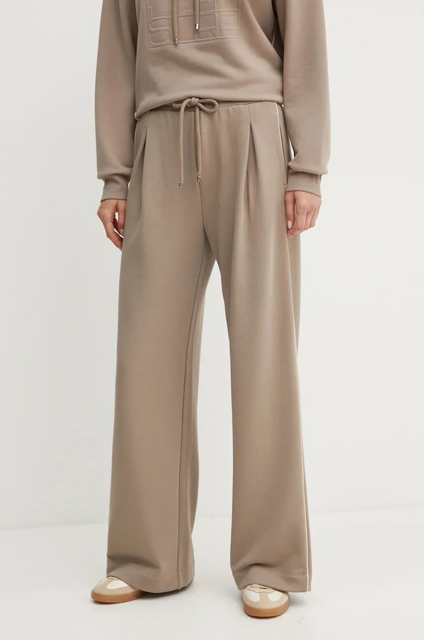 Max Mara Leisure pantaloni de trening culoarea gri, neted, 2426786068600