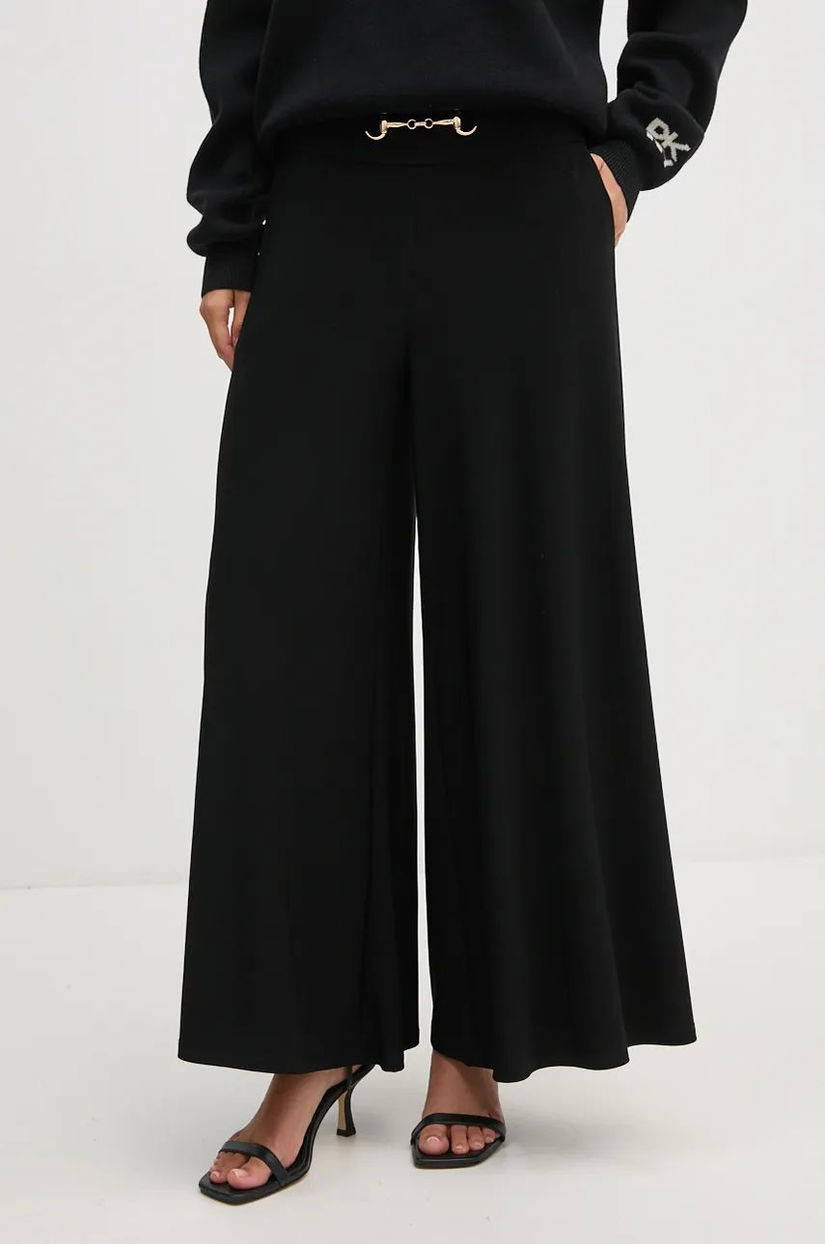 Joseph Ribkoff pantaloni femei, culoarea negru, lat, high waist, 241121