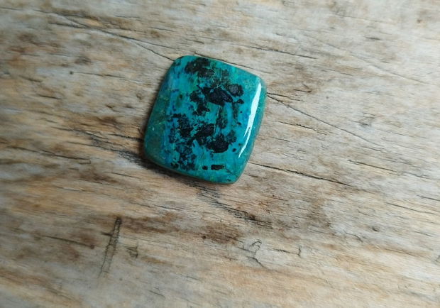 Cabochon azurit in crisocola, 19x18x4.5 mm