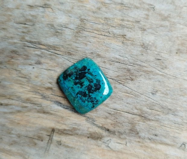 Cabochon azurit in crisocola, 19x18x4.5 mm