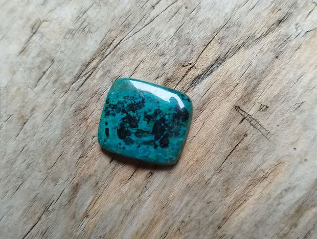 Cabochon azurit in crisocola, 19x18x4.5 mm