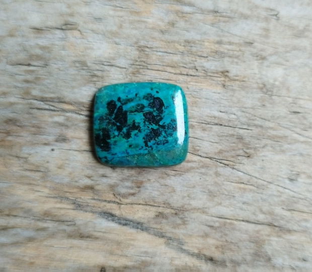 Cabochon azurit in crisocola, 19x18x4.5 mm