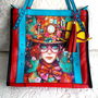 Geanta piele naturala*Tote bag*Diamond Painting*Girl in Wonderland