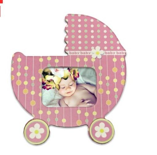 Magnet carucior bebe roz insertie foto