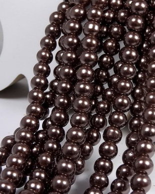 Perle din sticla, 4 mm, maro inchis-40