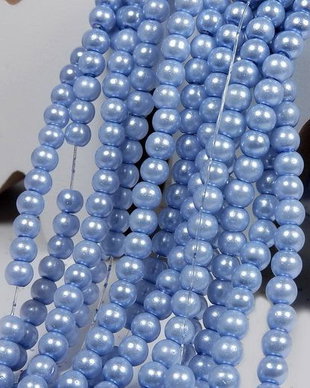 Perle din sticla, 4 mm, albastre-24