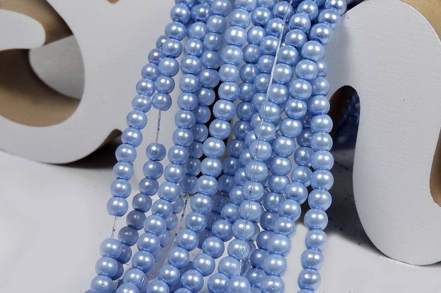 Perle din sticla, 4 mm, albastre-24